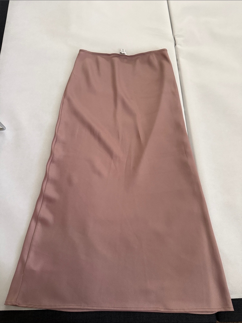 Topshop Satin A-Line Midi Skirt - Mauve Pink - Picture 2 of 2